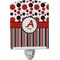Red & Black Dots & Stripes Ceramic Night Light (Personalized)
