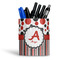 Red & Black Dots & Stripes Ceramic Pen Holder - Main