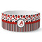 Red & Black Dots & Stripes Ceramic Dog Bowl (Large)