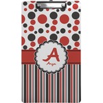 Red & Black Dots & Stripes Clipboard (Legal Size) (Personalized)