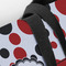 Red & Black Dots & Stripes Closeup of Tote w/Black Handles