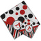 Red & Black Dots & Stripes Cloth Napkins - Personalized Lunch & Dinner (PARENT MAIN)