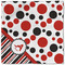 Red & Black Dots & Stripes Cloth Napkins - Personalized Lunch (Single Full Open)