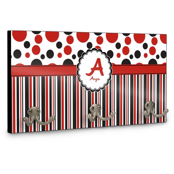 Red & Black Dots & Stripes Coat Hanger Main