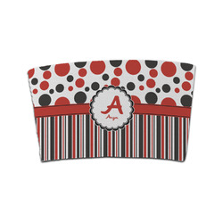 Red & Black Dots & Stripes Coffee Cup Sleeve (Personalized)
