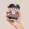 Red & Black Dots & Stripes Coffee Cup Sleeve - LIFESTYLE