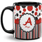 Red & Black Dots & Stripes Coffee Mug - 11 oz - Full- Black