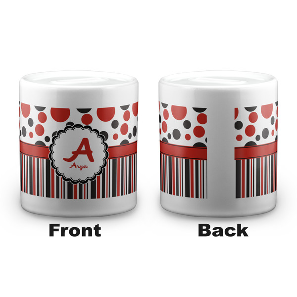 Red & Black Dots & Stripes Coin Bank - Apvl