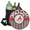 Red & Black Dots & Stripes Collapsible Personalized Cooler & Seat
