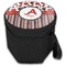 Red & Black Dots & Stripes Collapsible Personalized Cooler & Seat (Closed)