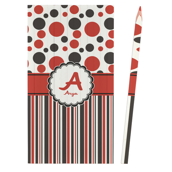 Red & Black Dots & Stripes Colored Pencils - Front View