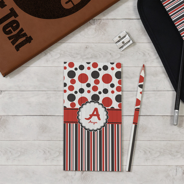 Red & Black Dots & Stripes Colored Pencils - In Context