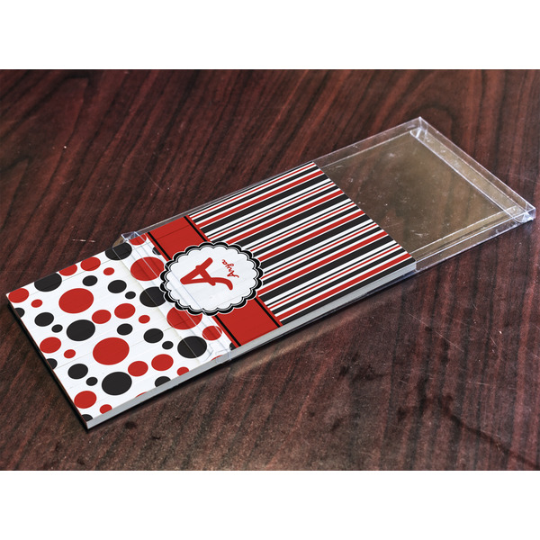 Red & Black Dots & Stripes Colored Pencils - In Package