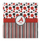 Red & Black Dots & Stripes Comforter - Queen - Front