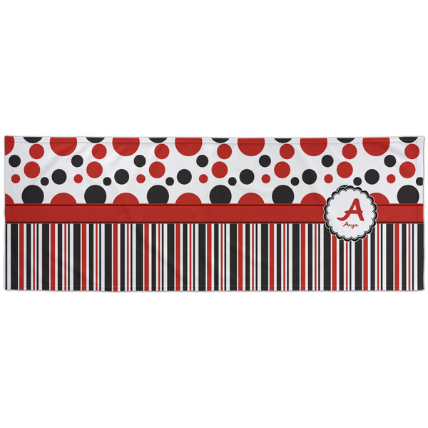Red & Black Dots & Stripes Cooling Towel- Approval