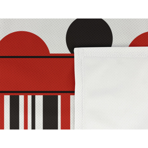 Red & Black Dots & Stripes Cooling Towel- Detail