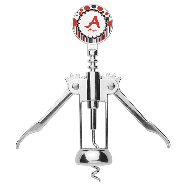 Red & Black Dots & Stripes Corkscrew - Alt