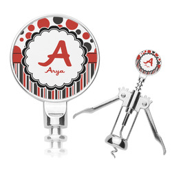 Red & Black Dots & Stripes Corkscrew (Personalized)