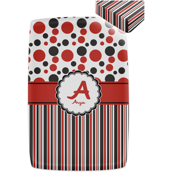 Red & Black Dots & Stripes Crib Fitted Sheet - Apvl