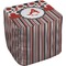 Red & Black Dots & Stripes Cube Poof Ottoman (Bottom)