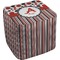 Red & Black Dots & Stripes Cube Poof Ottoman (Top)