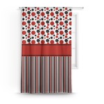 Red & Black Dots & Stripes Curtain - 50"x84" Panel