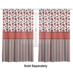 Red & Black Dots & Stripes Curtain Panel - Custom Size