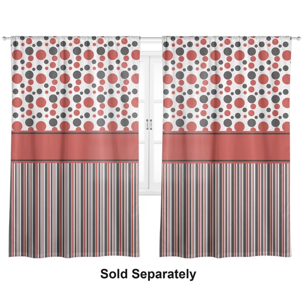 Red & Black Dots & Stripes Curtains