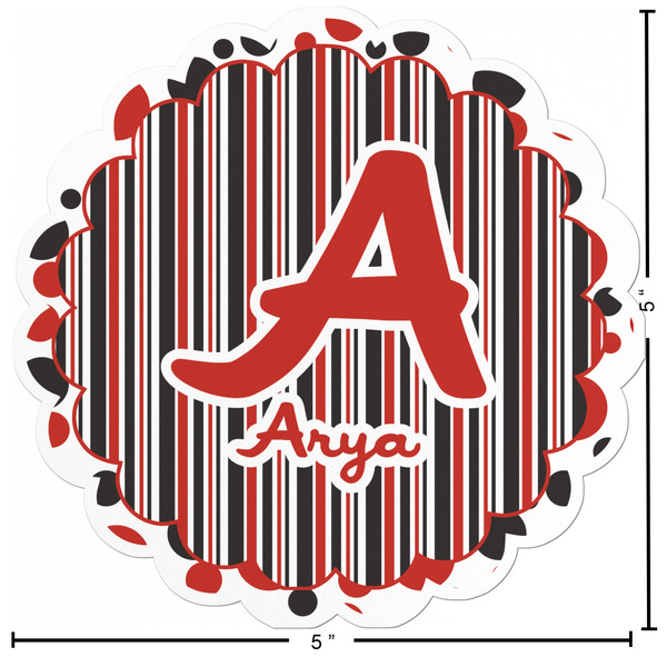 Red & Black Dots & Stripes Custom Shape Iron On Patches - L - APPROVAL