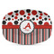 Red & Black Dots & Stripes Plastic Platter - Microwave & Oven Safe Composite Polymer (Personalized)