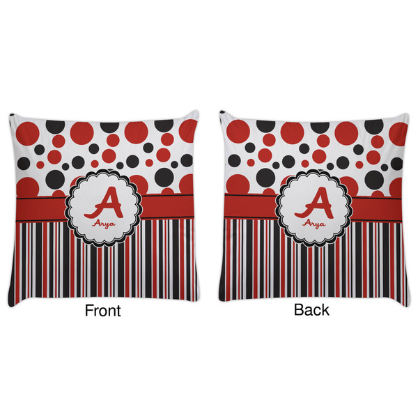 Red & Black Dots & Stripes Decorative Pillow Case - Approval