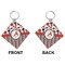 Red & Black Dots & Stripes Diamond Keychain (Front + Back)