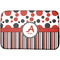 Red & Black Dots & Stripes Dish Drying Mat w/ Name and Initial