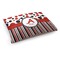 Red & Black Dots & Stripes Dog Bed - Medium w/ Name and Initial
