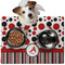 Red & Black Dots & Stripes Dog Food Mat - Medium LIFESTYLE
