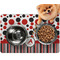 Red & Black Dots & Stripes Dog Food Mat - Small LIFESTYLE