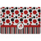 Red & Black Dots & Stripes Dog Food Mat - Small without bowls