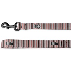 Red & Black Dots & Stripes Deluxe Dog Leash (Personalized)