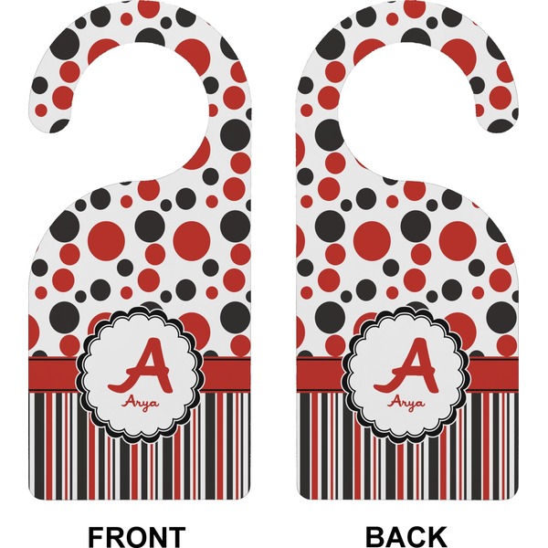 Red & Black Dots & Stripes Door Hanger (Approval)