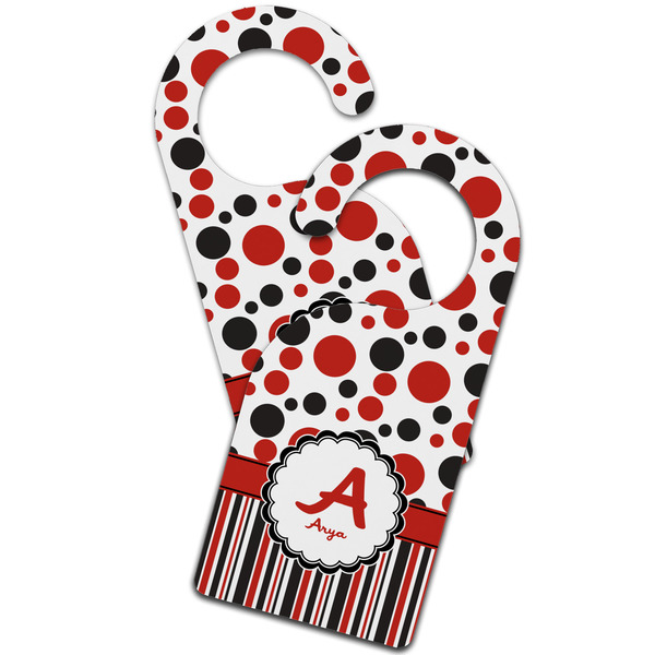 Red & Black Dots & Stripes Door Hanger - MAIN
