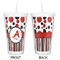 Red & Black Dots & Stripes Double Wall Tumbler with Straw - Approval
