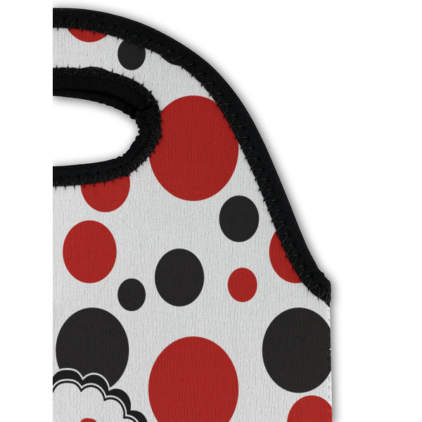 Red & Black Dots & Stripes Double Wine Tote - Detail 1 (new)