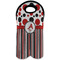 Red & Black Dots & Stripes Double Wine Tote - Front (new)