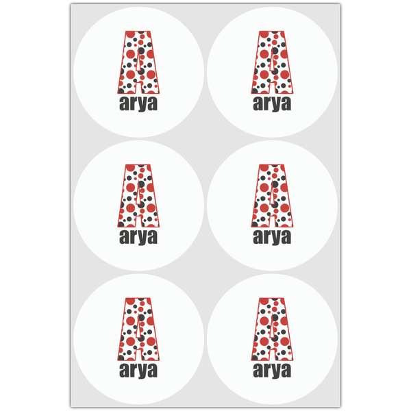 Red & Black Dots & Stripes Drink Topper - Large - Set of 6