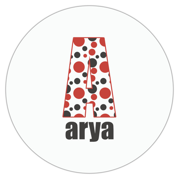 Red & Black Dots & Stripes Drink Topper - Large - Single