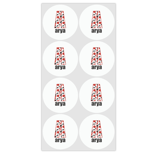 Red & Black Dots & Stripes Drink Topper - Medium - Set of 12