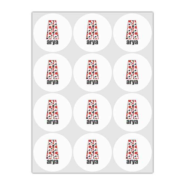 Red & Black Dots & Stripes Drink Topper - Small - Set of 12