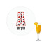 Red & Black Dots & Stripes Printed Drink Topper - 2.15" (Personalized)