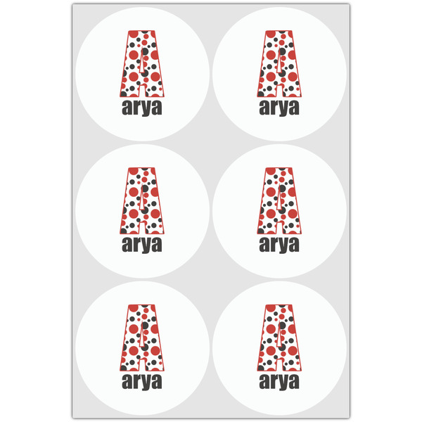 Red & Black Dots & Stripes Drink Topper - XLarge - Set of 6