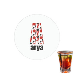 Red & Black Dots & Stripes Printed Drink Topper - 1.5" (Personalized)